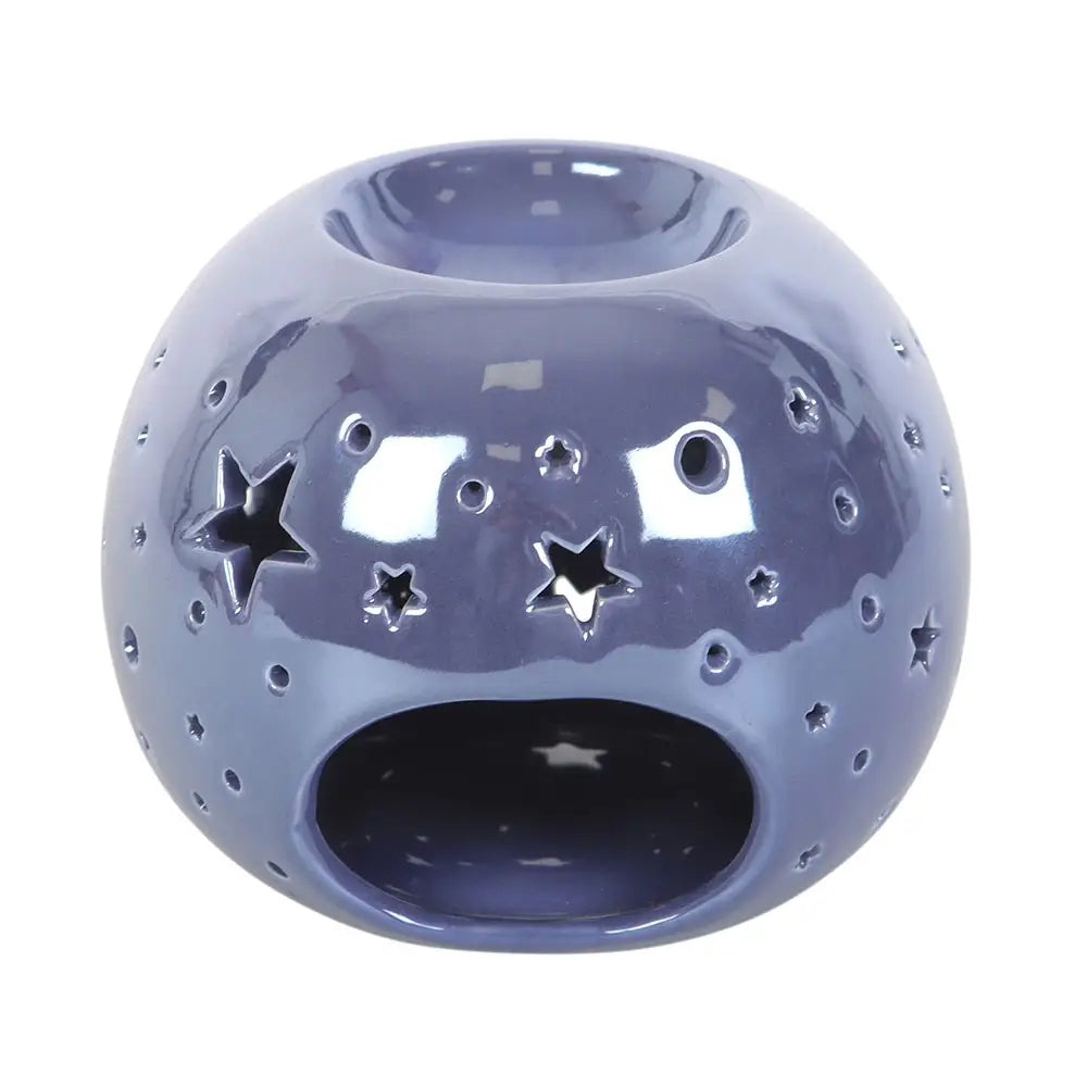 Blue Iridescent Star Wax Warmer and Oil Burner