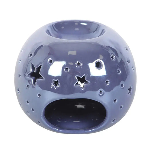 Blue Iridescent Star Wax Warmer and Oil Burner