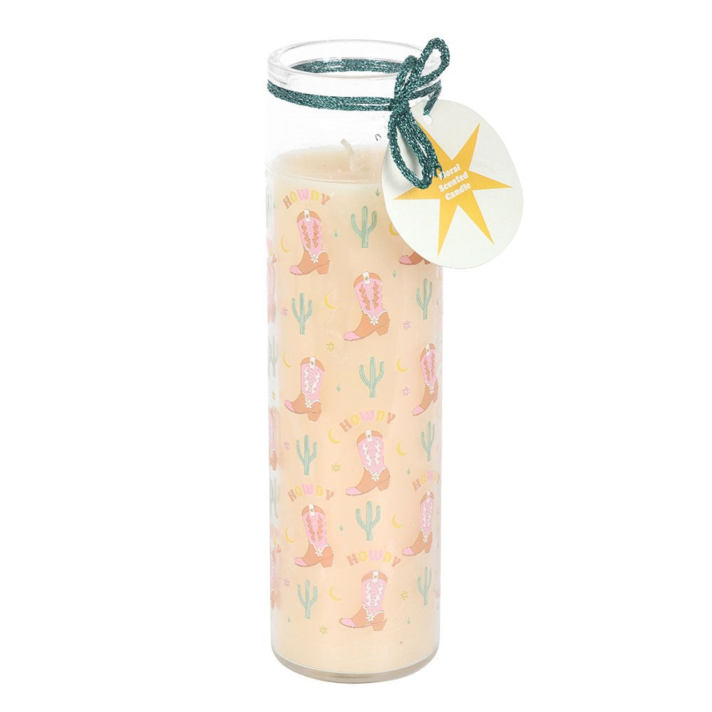 Howdy Cowboy Boot Tube Candle