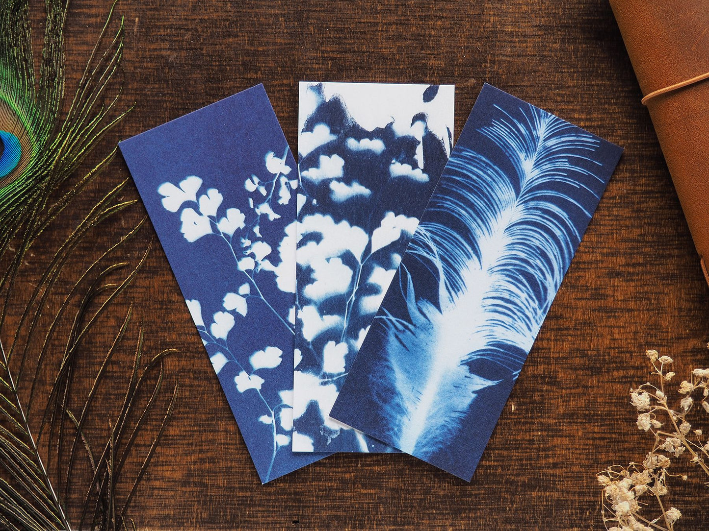 Cyanotypes Bookmarks - set of 3