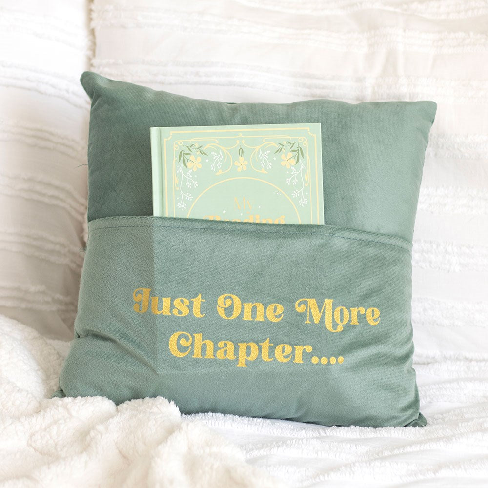 Just One More Chapter Cushion with Pocket