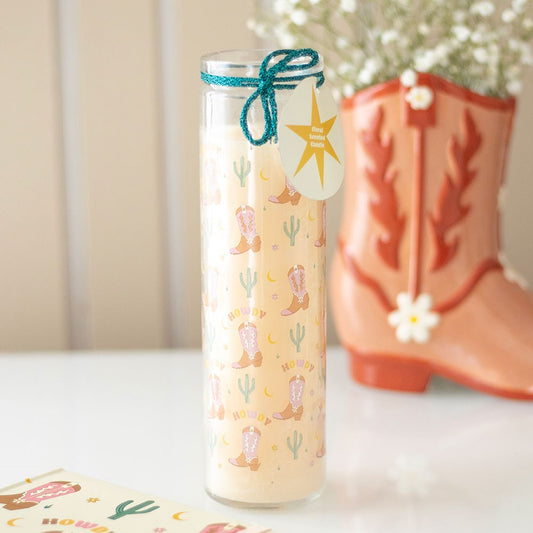 Howdy Cowboy Boot Tube Candle