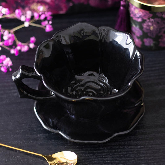 Black Rose Teacup